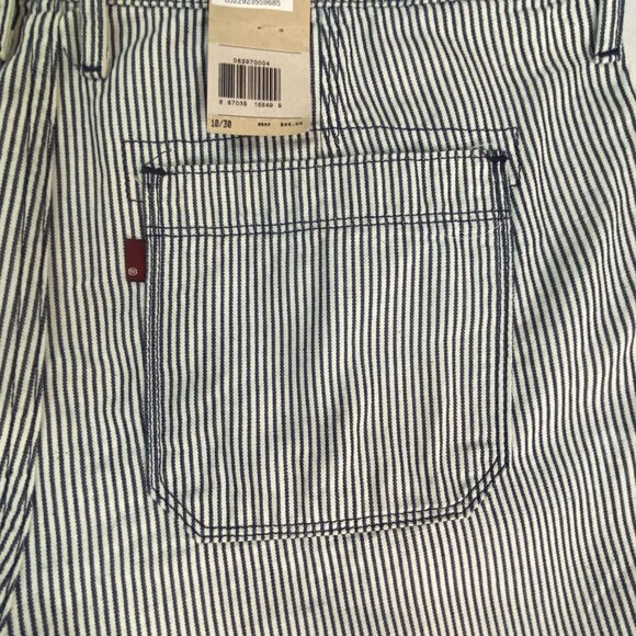 Levi's Womens Striped Cotton Shorts 4 Blue & White Casual Summer Wear Relax Fit - Picture 10 of 11